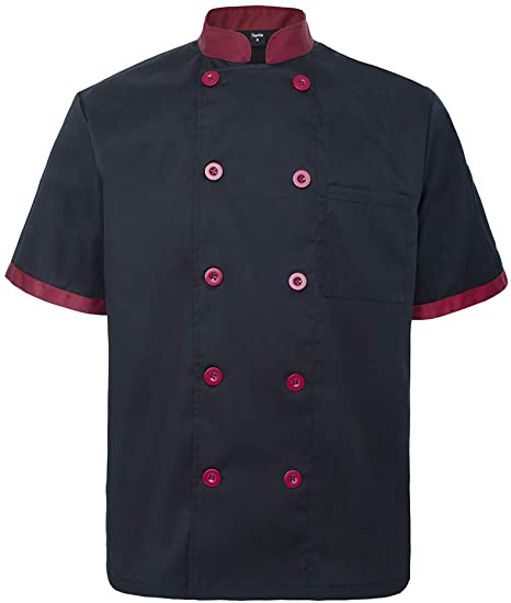 TOPTIE Unisex Short Sleeve Chef Coat Jacket