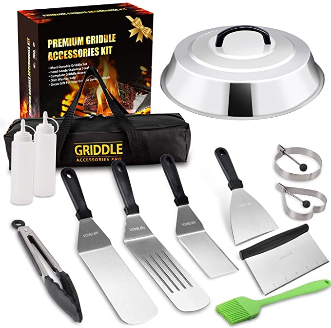 Vomelon Griddle Accessories Kit,Flat Top Griddle Tools Set for Camp Chef Grilling Hibachi Tool Set