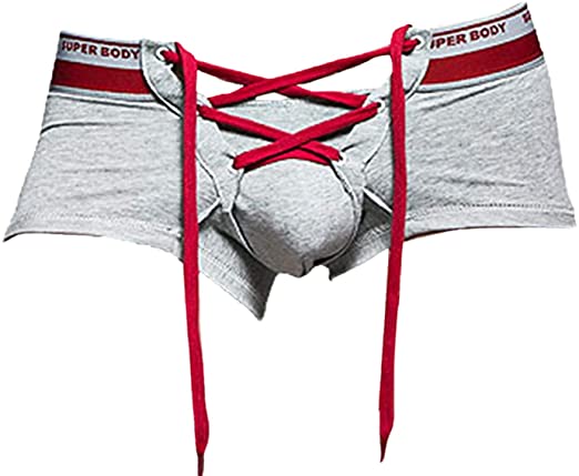 Banana Bucket Men's Sexy Lingerie Cotton Tie Rope Cute Boxer Brief Underwear Panties